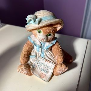 Calico Kittens Purr-fect Friends 624691 Enesco W/Handkerchief Figurine 1993